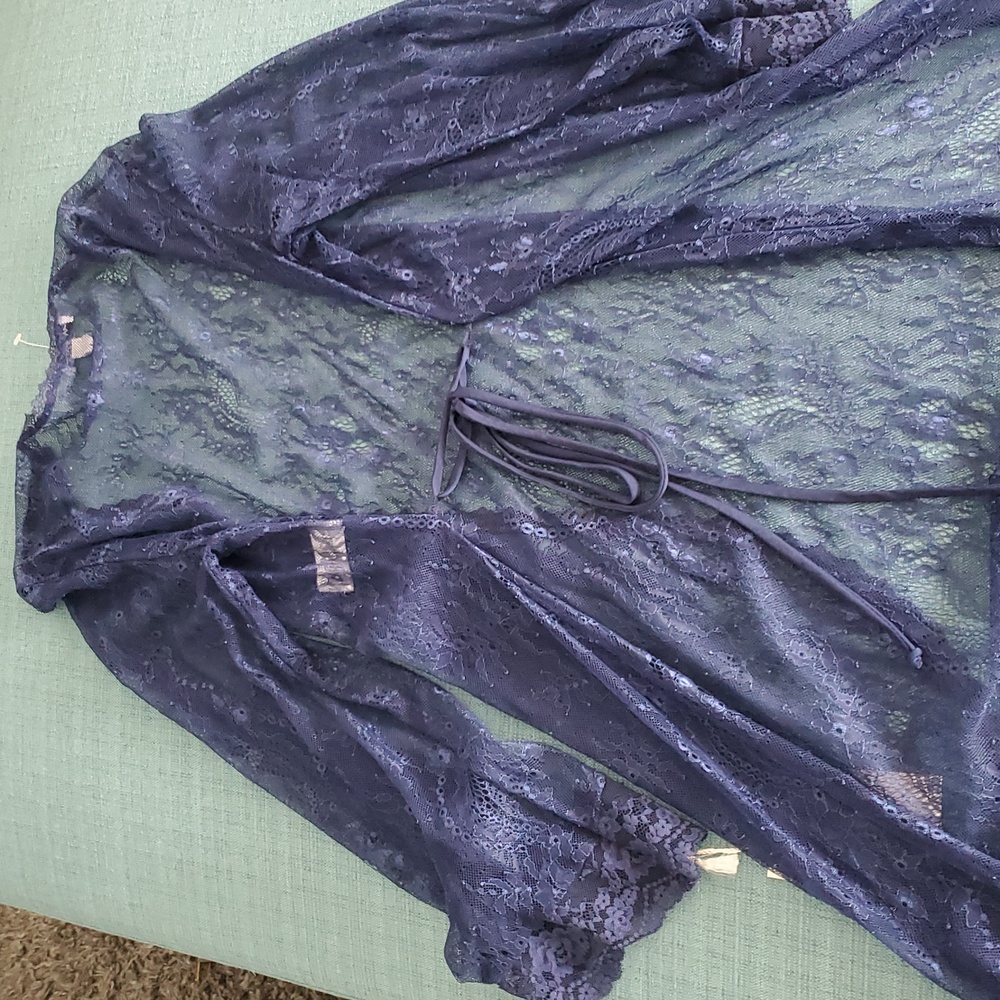 Elegant Blue Lace Robe XS/S - Picture 6 of 7